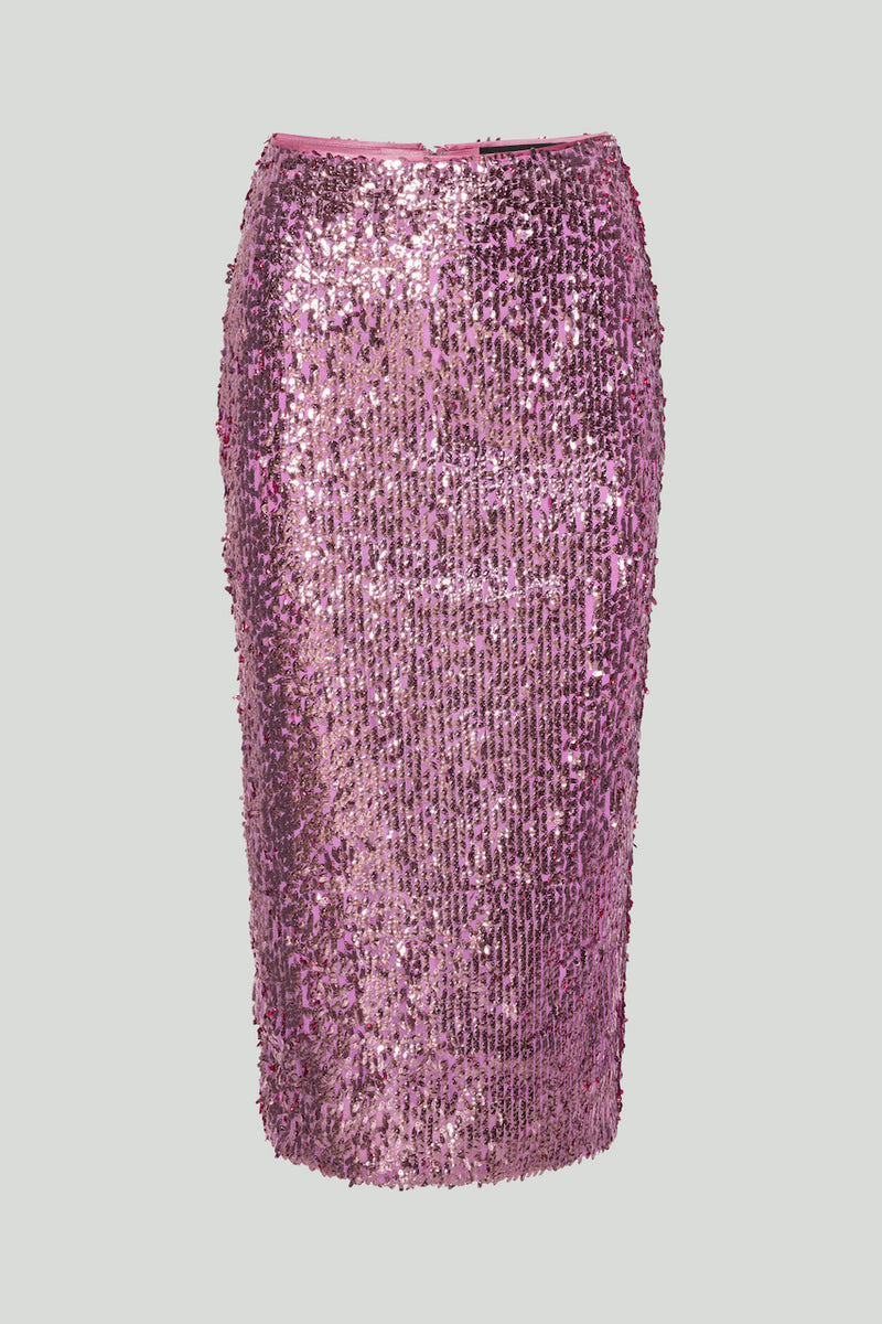 Tasha Sequins Pencil Skirt fuchsia pink