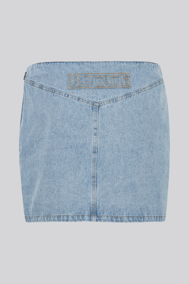 Zoe Denim Laced Mini Skirt light blue denim