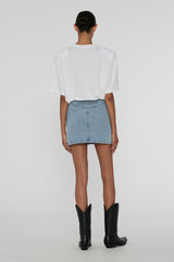 Zoe Denim Laced Mini Skirt light blue denim