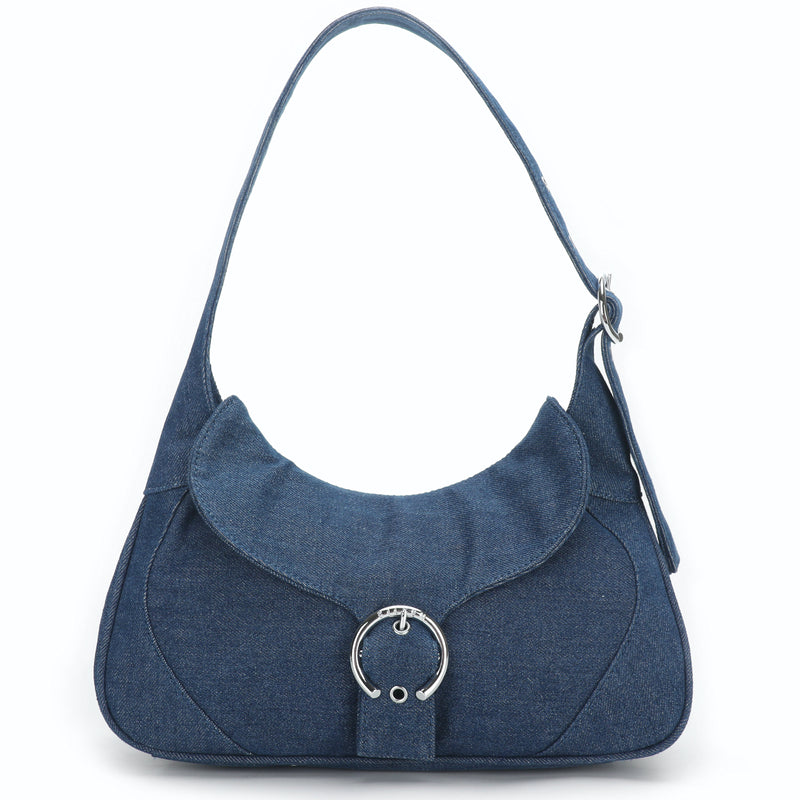 Thea Buckle Shoulder Bag dark blue