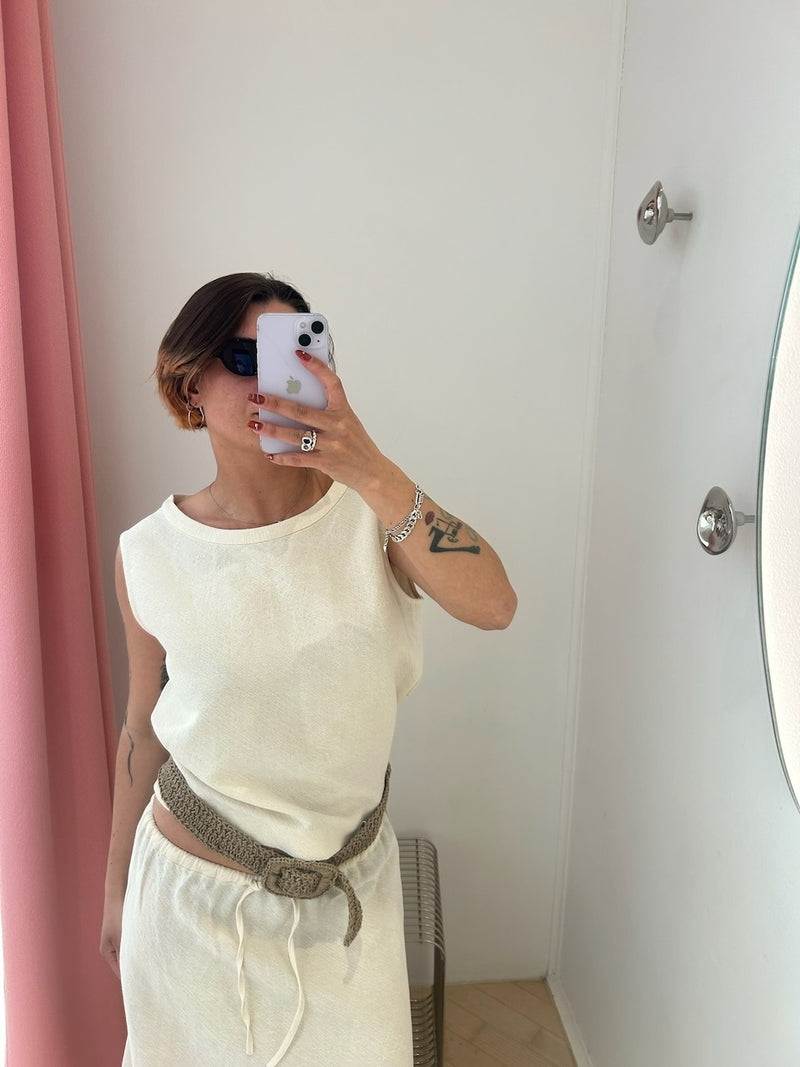 Carla Straw Belt natural