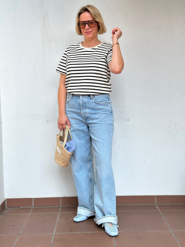 Loui Regular Tee navy stripes