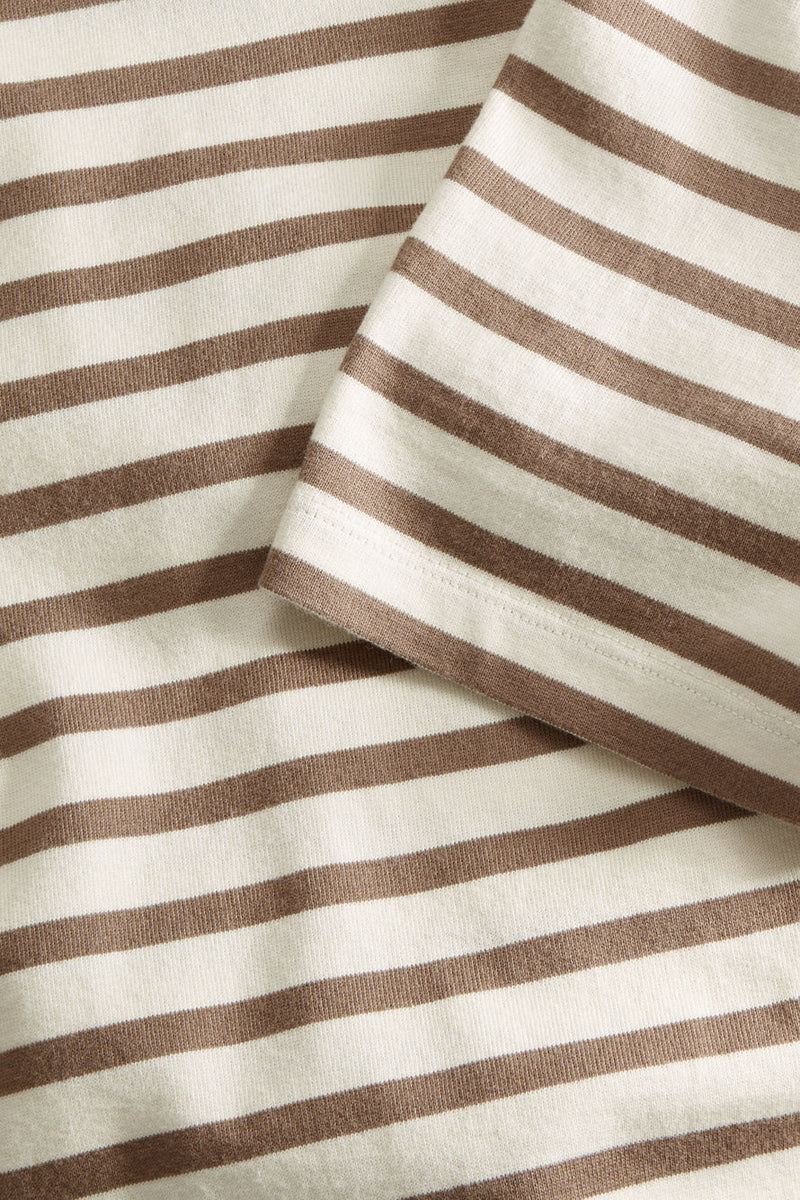 Loui Regular Tee light brown stripes