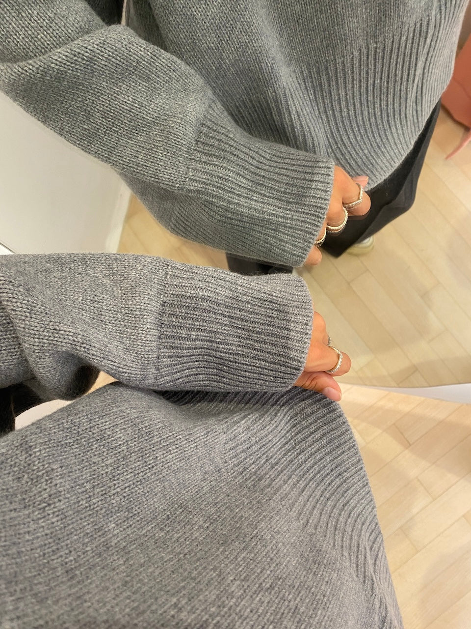 Dean V-Neck Jumper grey melange