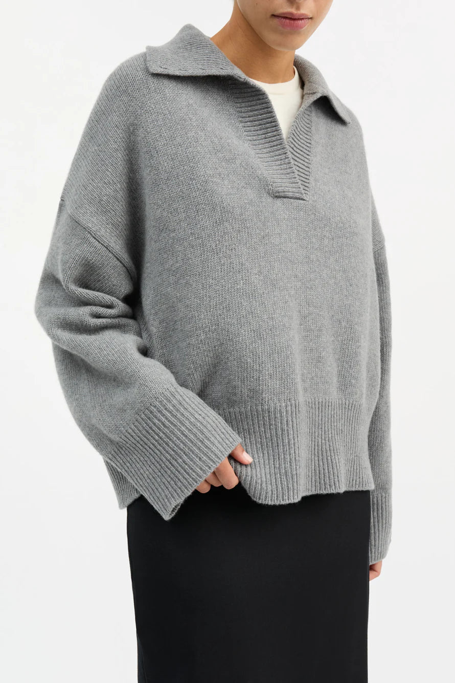 Dean V-Neck Jumper grey melange