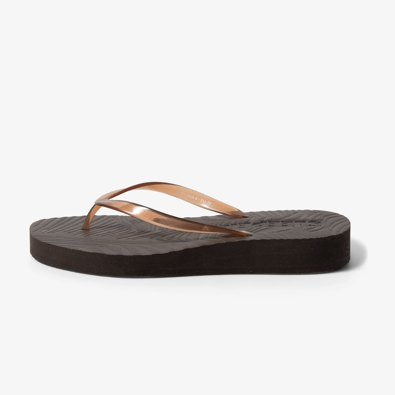 Tapered Platform Flip Flop brown transparent