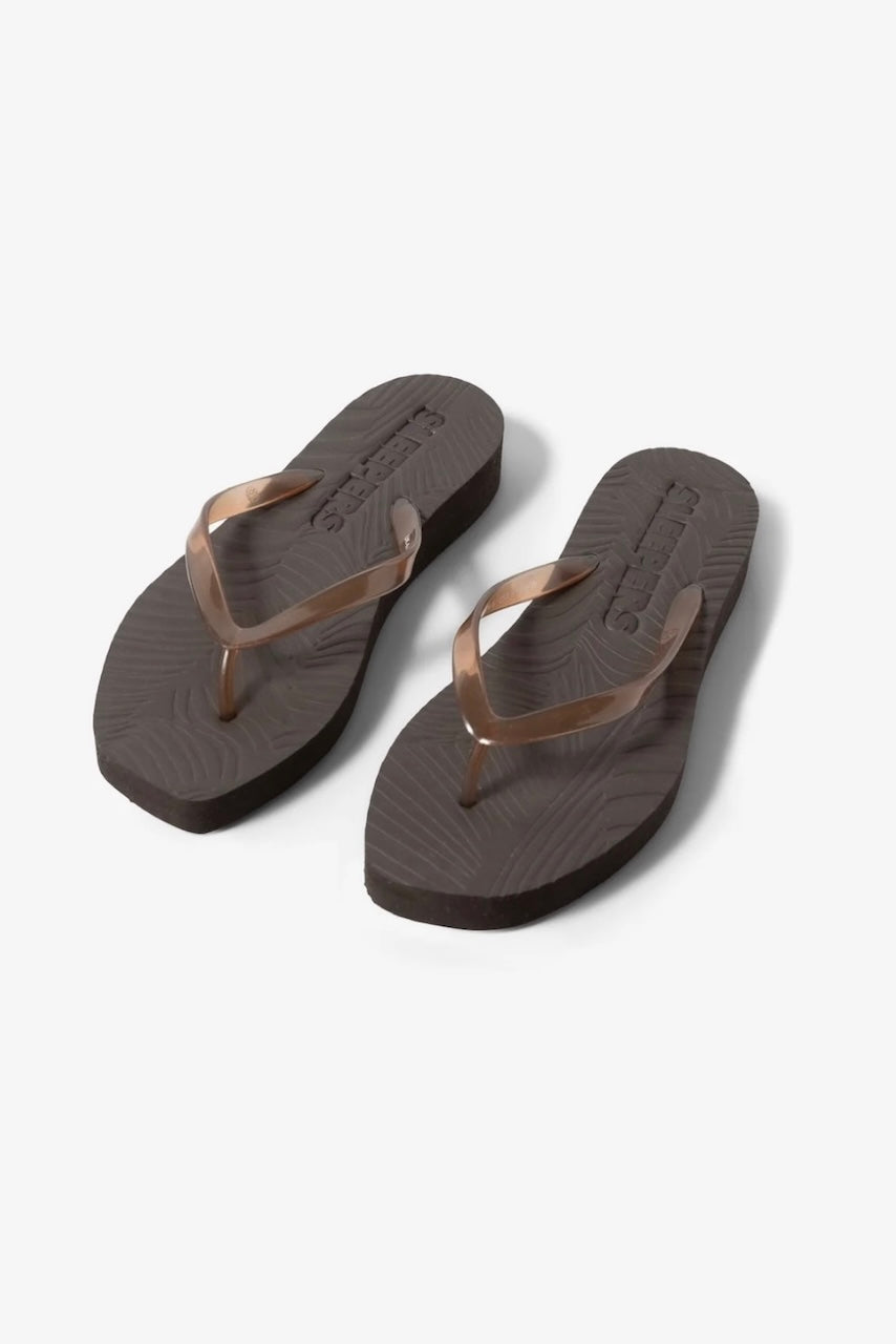 Tapered Platform Flip Flop brown transparent