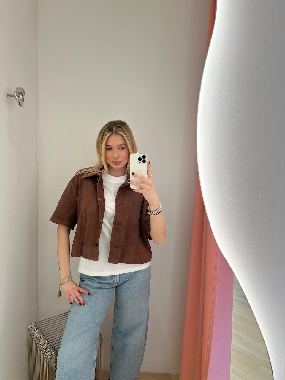 Eveline Goat Suede Top marrone