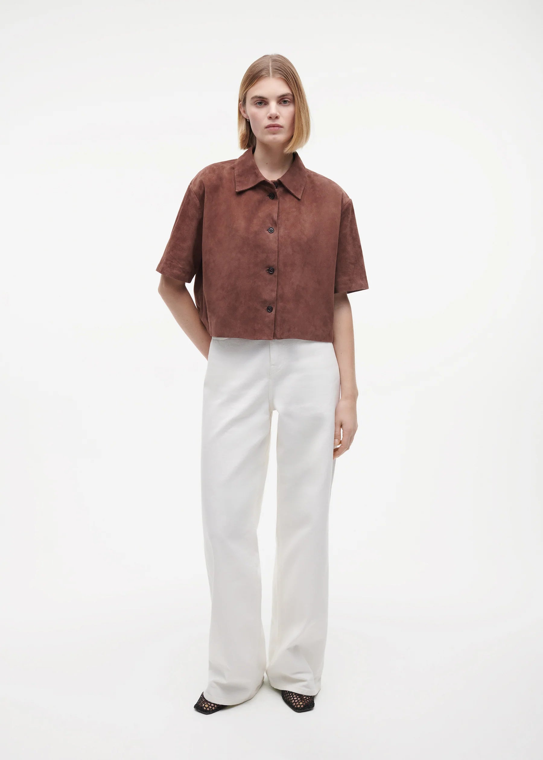 Eveline Goat Suede Top marrone