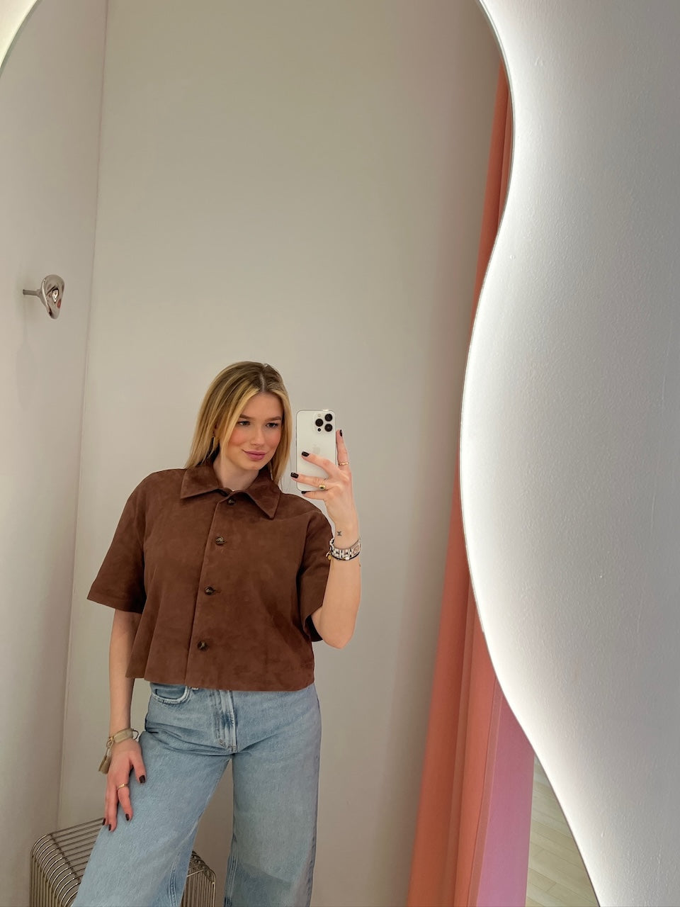 Eveline Goat Suede Top marrone