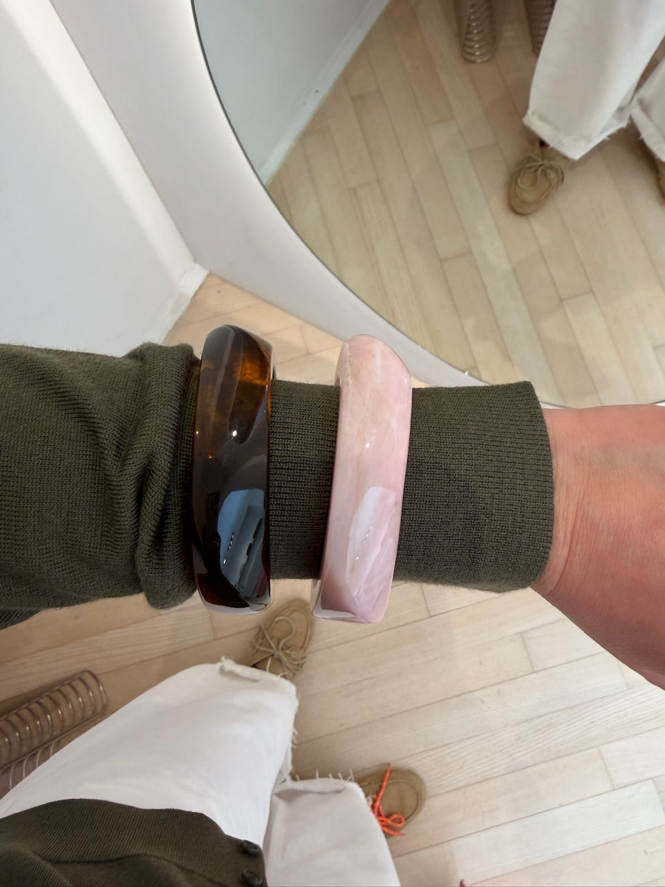 Chunky Bangle pink marble