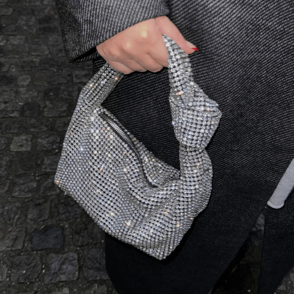Silver crystal bag hotsell