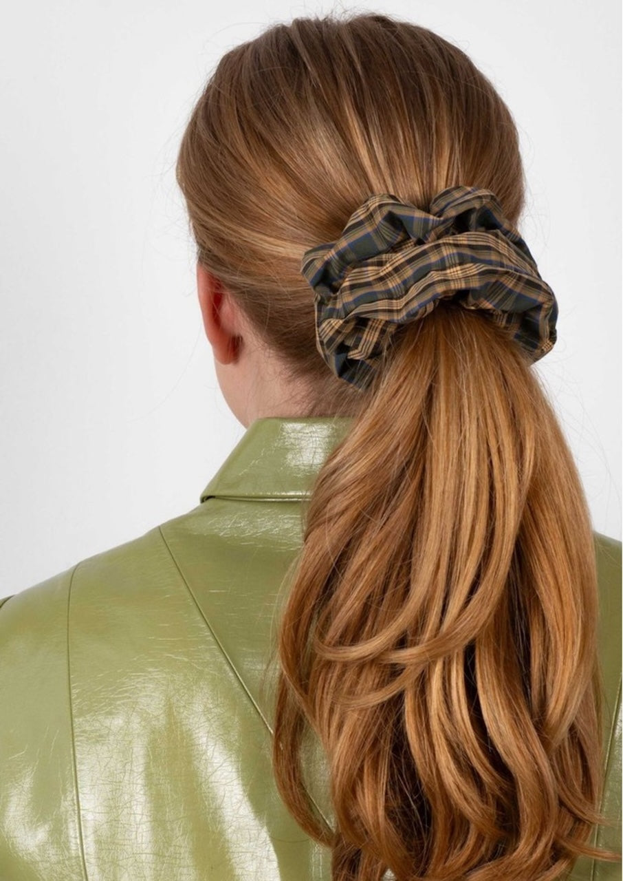 Tartan Scrunchie green/blue