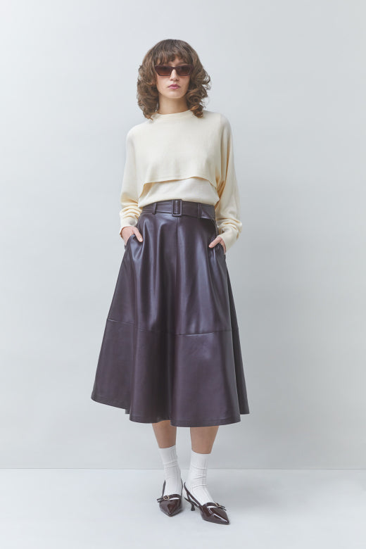 Fleur Midiskirt dark brown