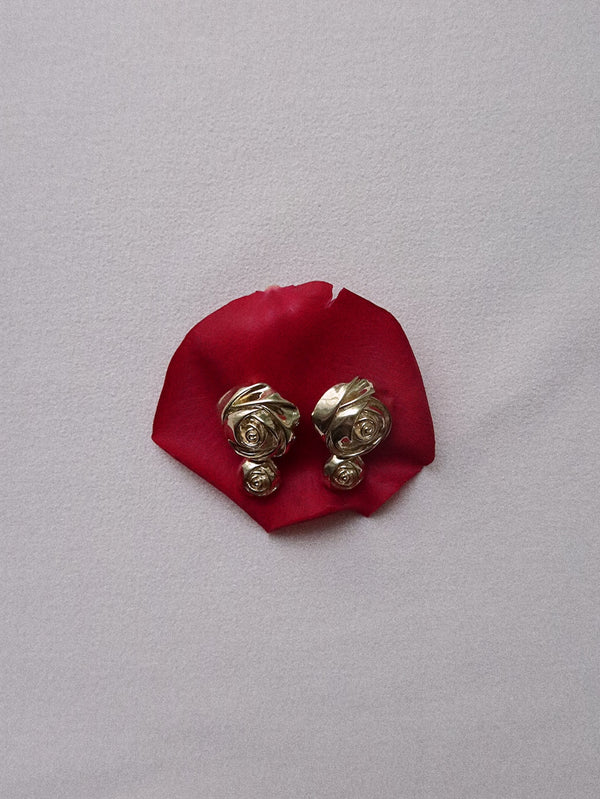 Double Rose Earring goldplated