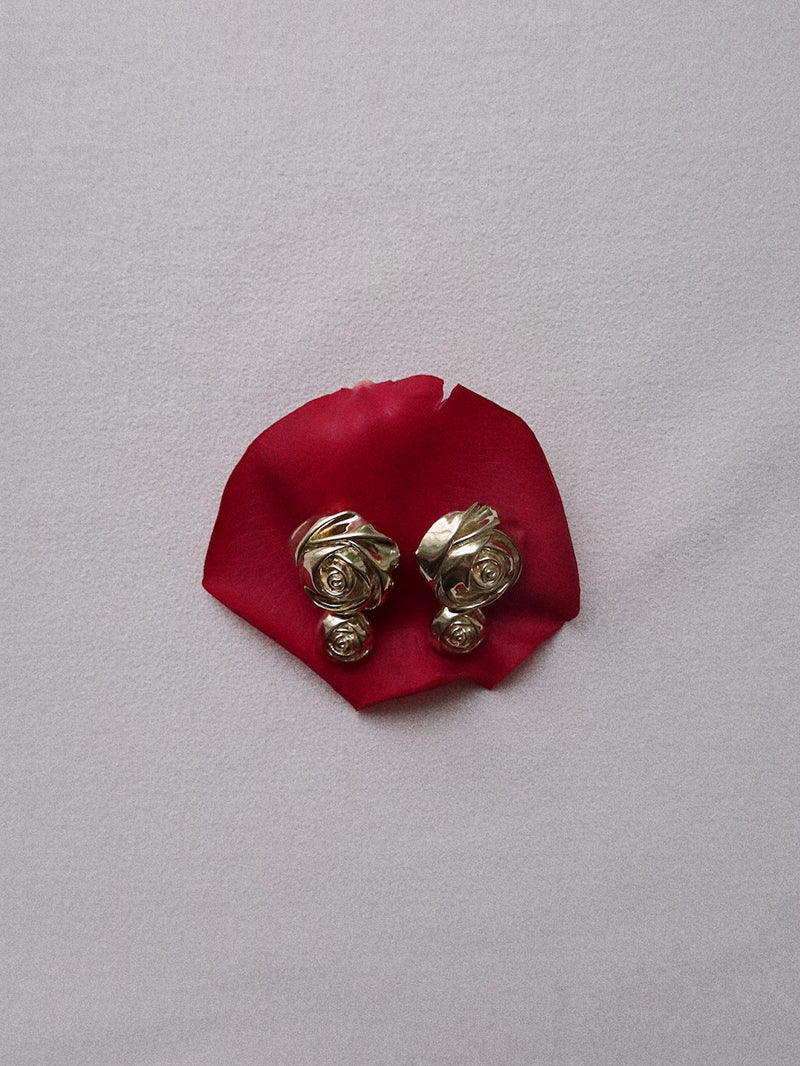 Double Rose Earring goldplated