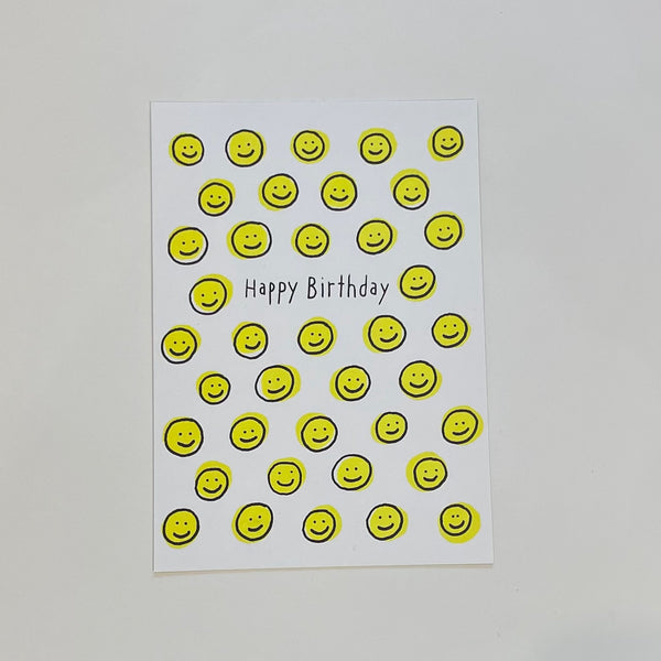 Postkarte Happy Birthday Smileys