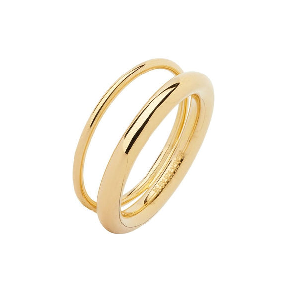 Offset V Ring gold