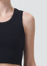 Cropped Poppy Tank black