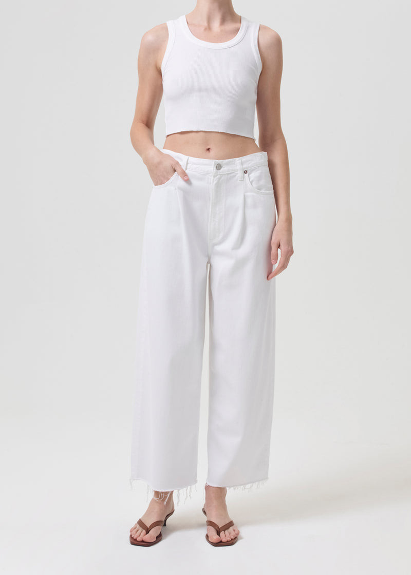 Cropped Poppy Tank white