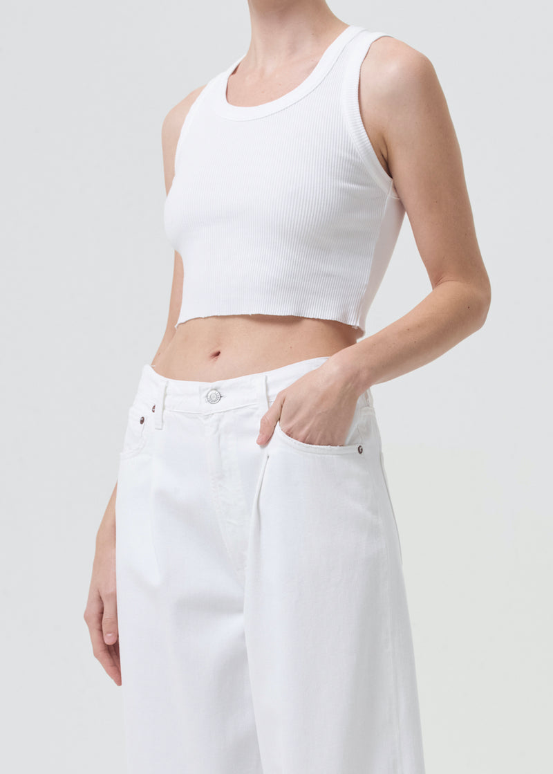 Cropped Poppy Tank white