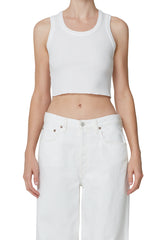 Cropped Poppy Tank white