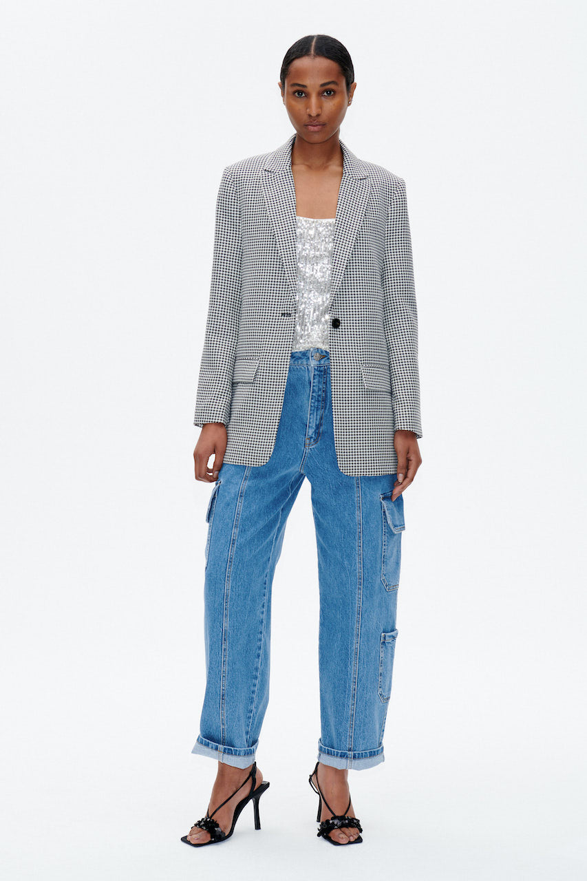 Balca Blazer petit black white check