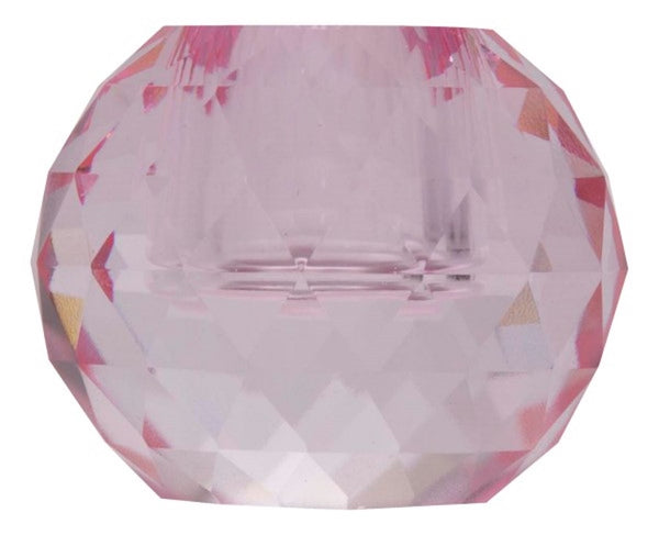 Kerzenständer kristall prisma rosa