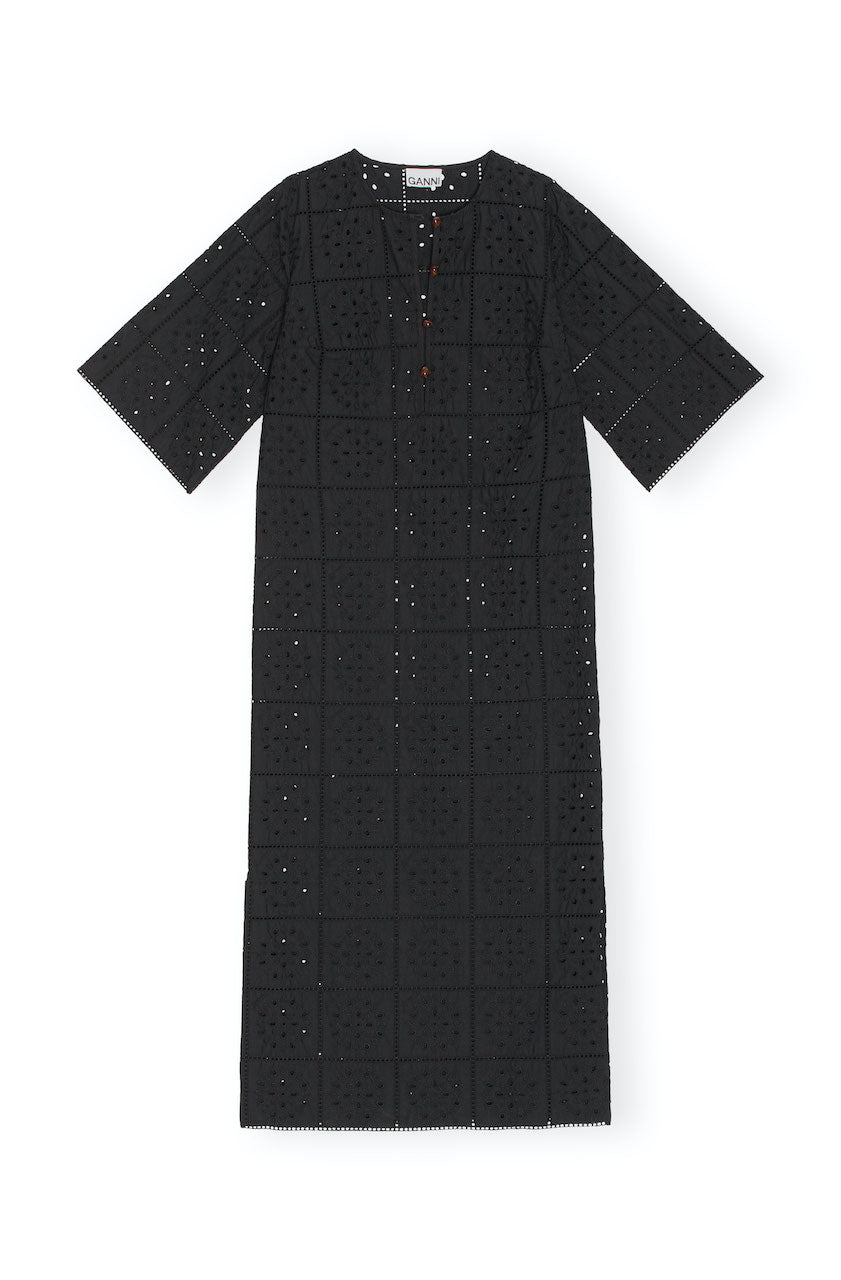 Broderie Anglaise T-shirt Dress black