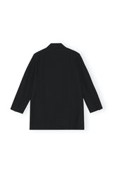 Cotton Suiting Oversized Blazer black