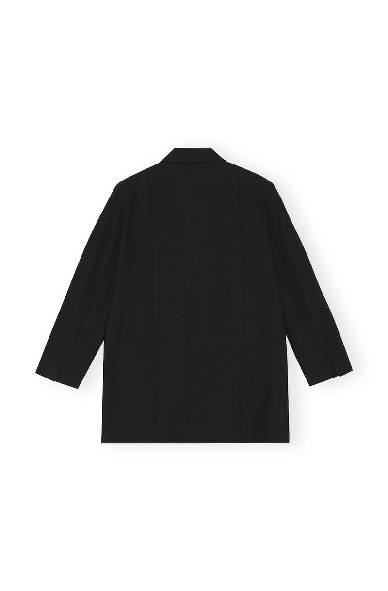 Cotton Suiting Oversized Blazer black