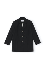 Cotton Suiting Oversized Blazer black