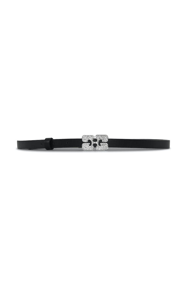 Logo Rhinestones Belt black