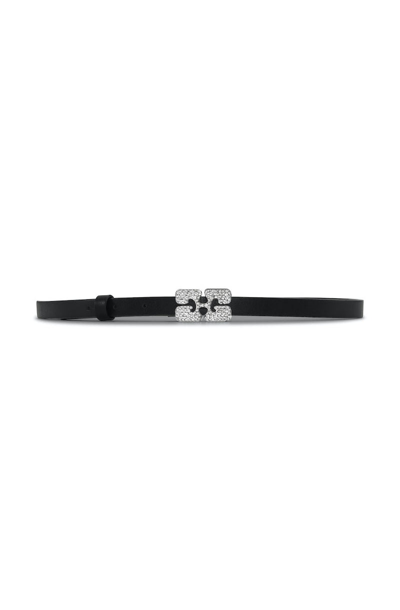 Logo Rhinestones Belt black