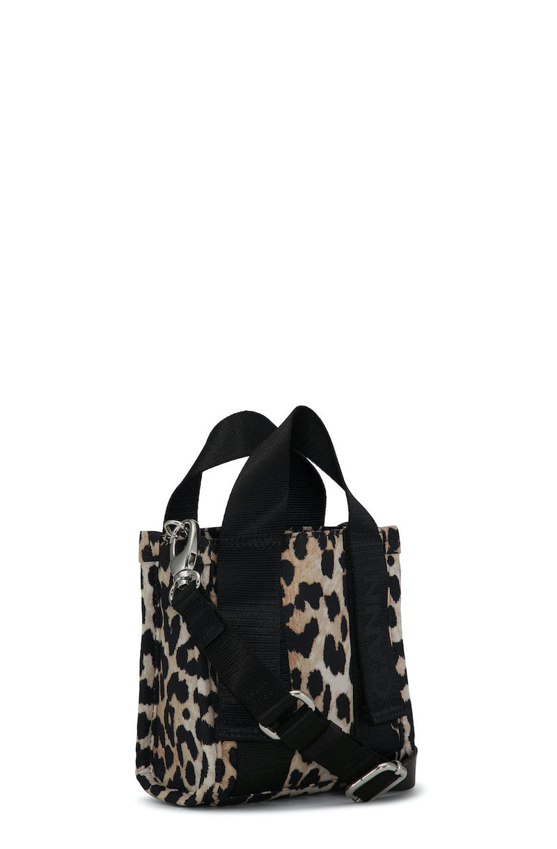 Recycled Tech Mini Tote Print leopard