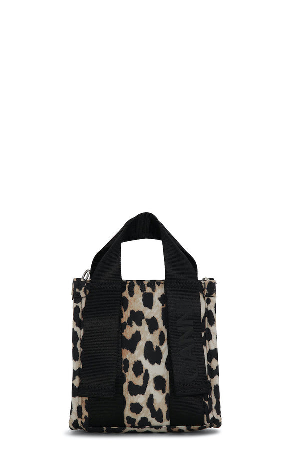 Recycled Tech Mini Tote Print leopard