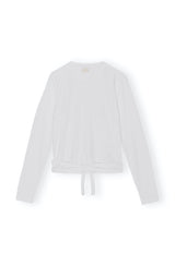 Rib Jersey Wrap Blouse bright white