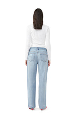 Rib Jersey Wrap Blouse bright white
