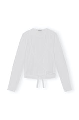 Rib Jersey Wrap Blouse bright white