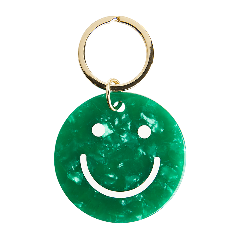 Schlüsselanhänger Smiley emerald