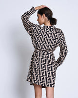 Ofelia Wrap Dress meander print