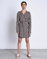 Ofelia Wrap Dress meander print