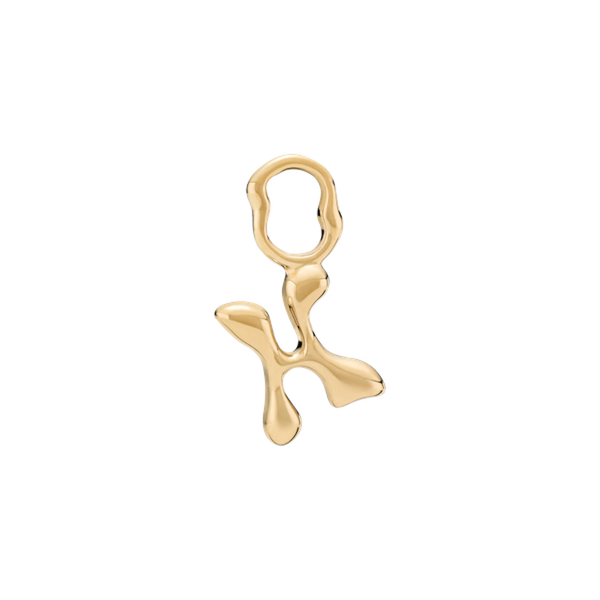 Fluent Letter H Charm Earring Gold