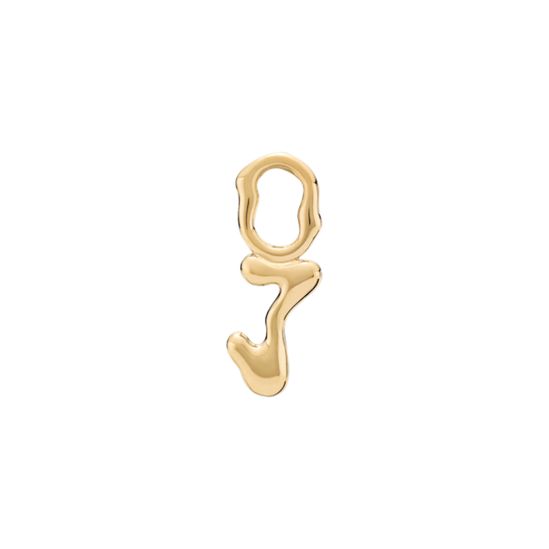 Fluent Letter J Charm Earring Gold