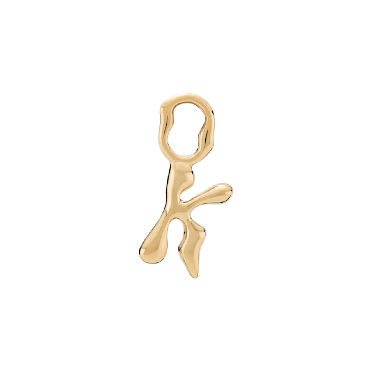 Fluent Letter K Charm Earring Gold