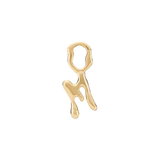 Fluent Letter M Charm Earring Gold