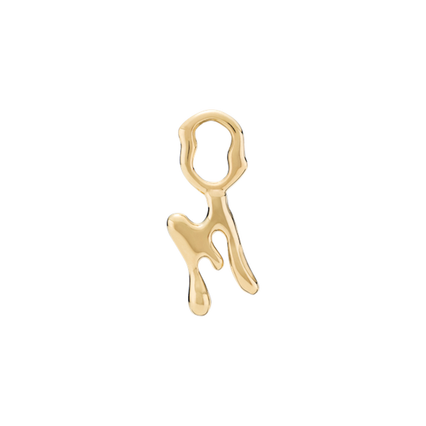 Fluent Letter M Charm Earring Gold