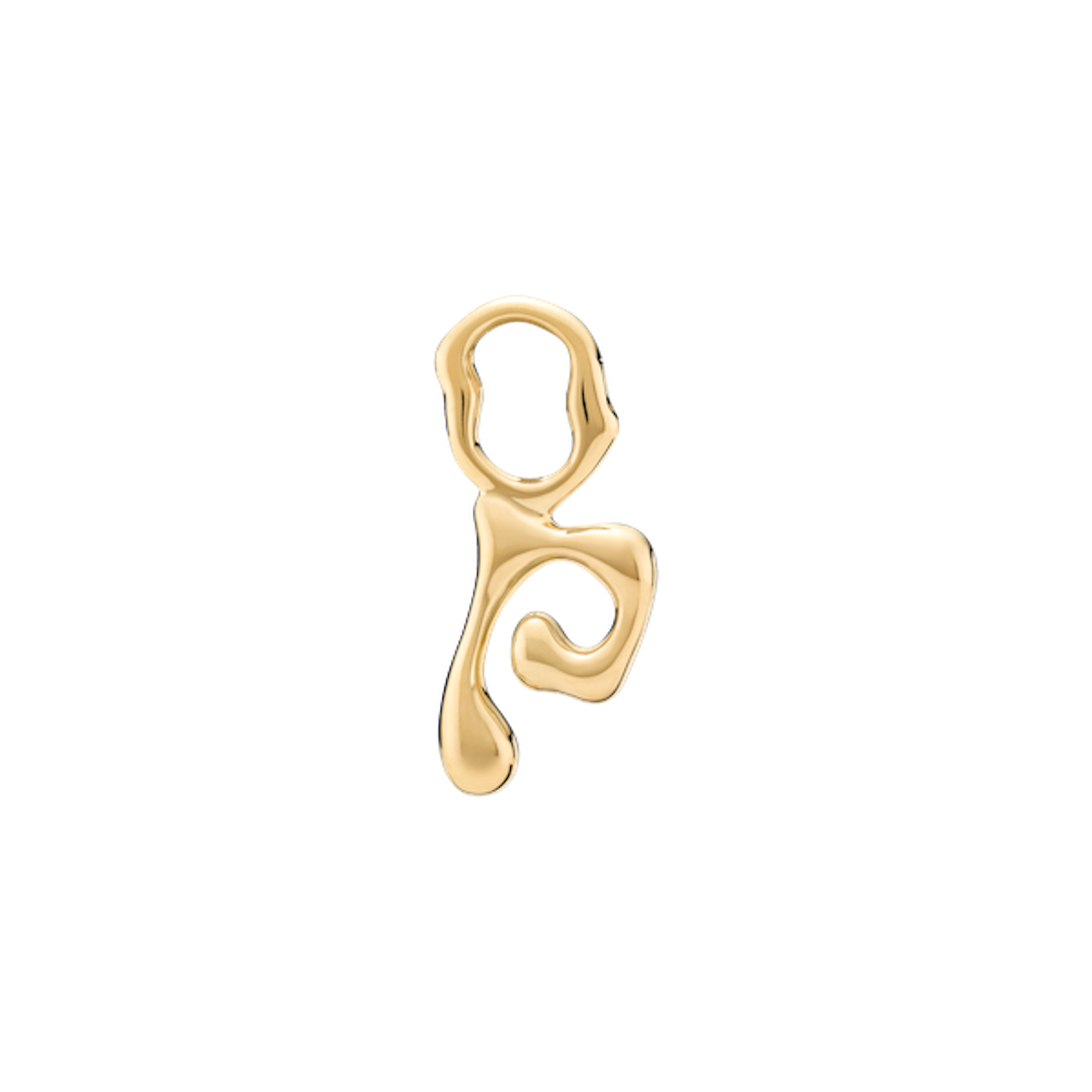Fluent Letter P Charm Earring Gold