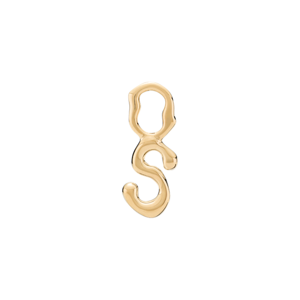 Fluent Letter S Charm Earring Gold