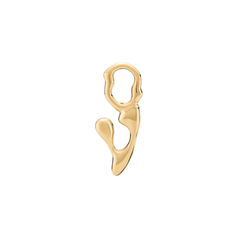 Fluent Letter V Charm Earring Gold